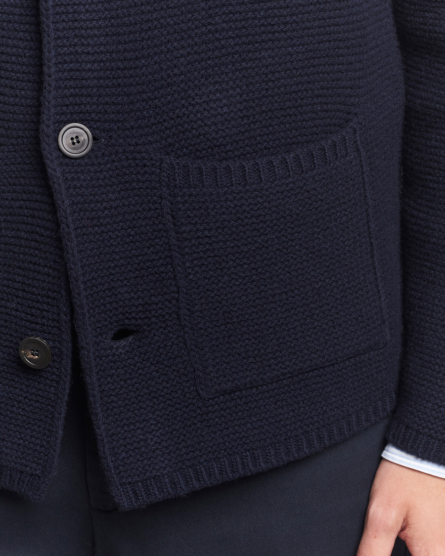 Men | Sweaters & Knitwear | Altea | Wool Cardigan Jacket Navy