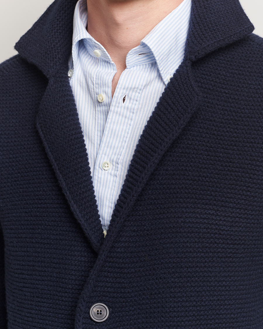 Men | Sweaters & Knitwear | Altea | Wool Cardigan Jacket Navy