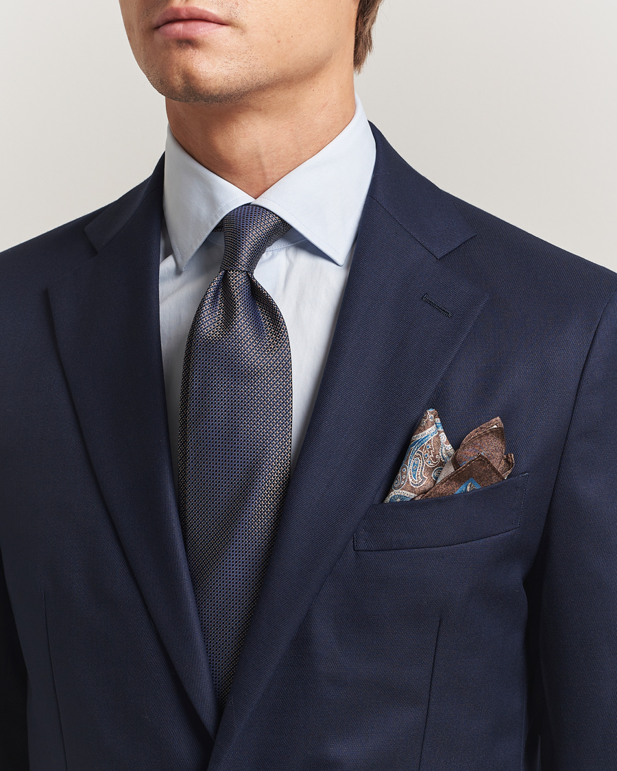 Men | Ties | Amanda Christensen | Box Set Silk 8 cm Tie And Pocket Square Brown