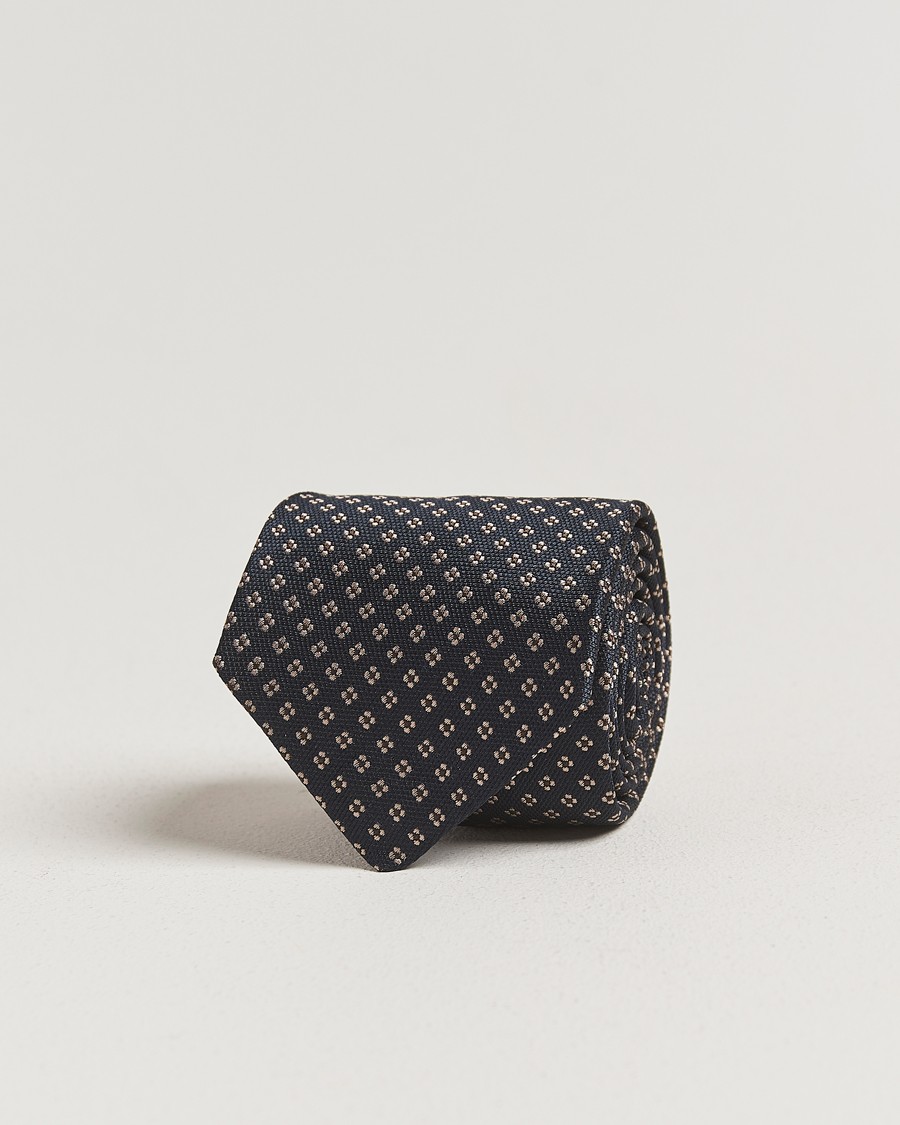 Men | Ties | Amanda Christensen | Silk Flower 8cm Tie Navy