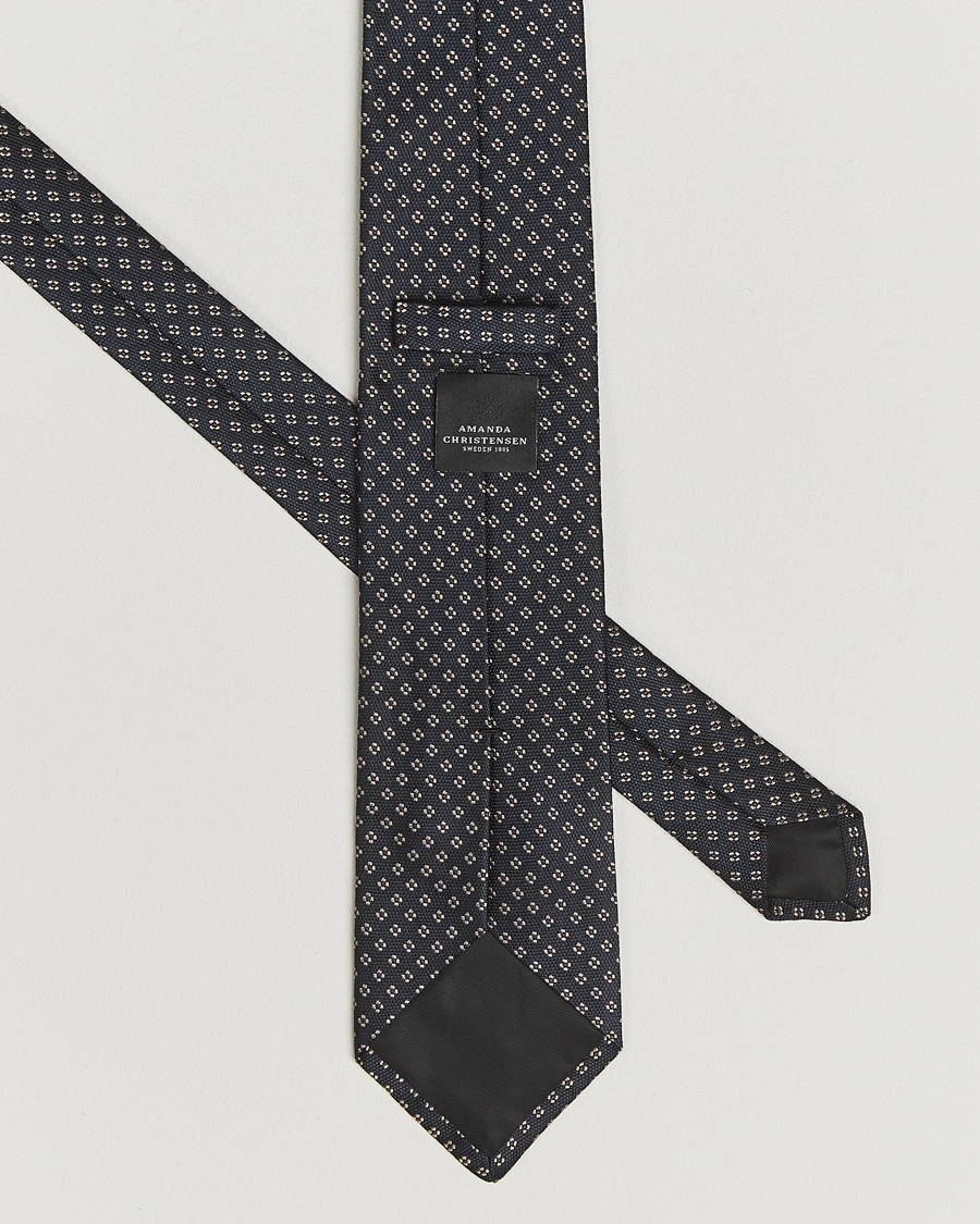 Men | Ties | Amanda Christensen | Silk Flower 8cm Tie Navy