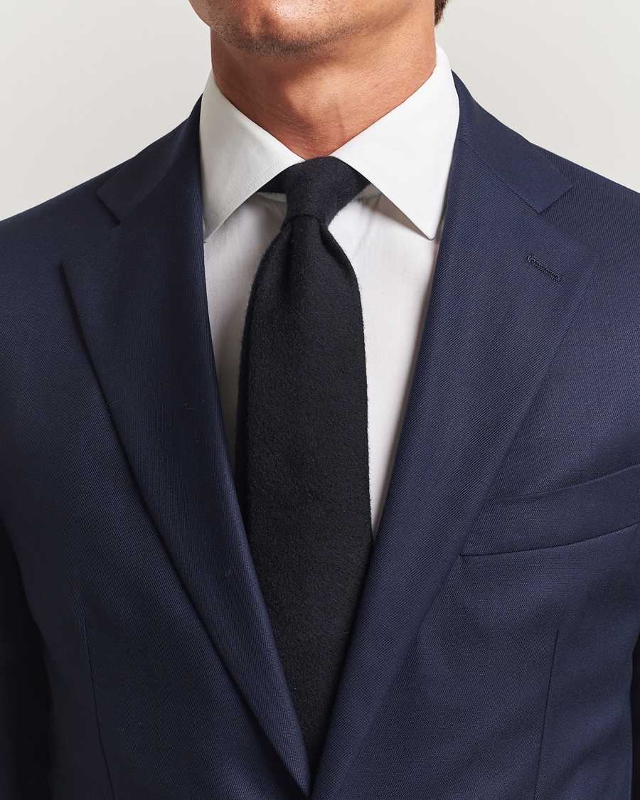 Men | Ties | Amanda Christensen | Cashmere 8cm Tie Navy