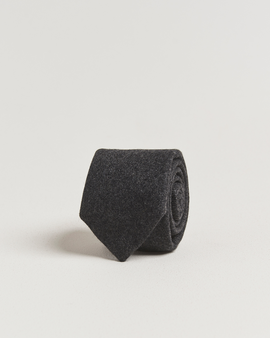 Men | Ties | Amanda Christensen | Cashmere 8cm Tie Dark Grey