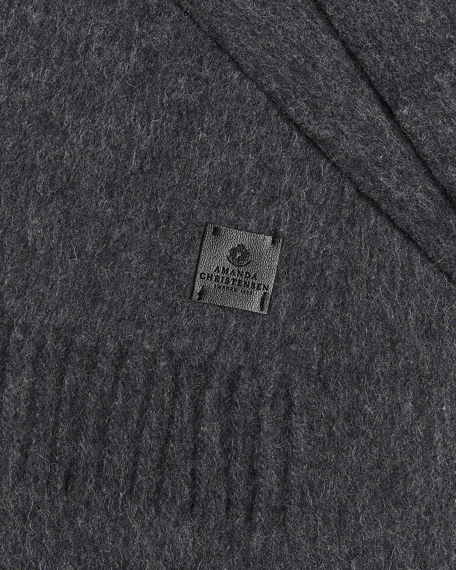 Men | Scarves | Amanda Christensen | Merino Wool Scarf Dark Grey Melange