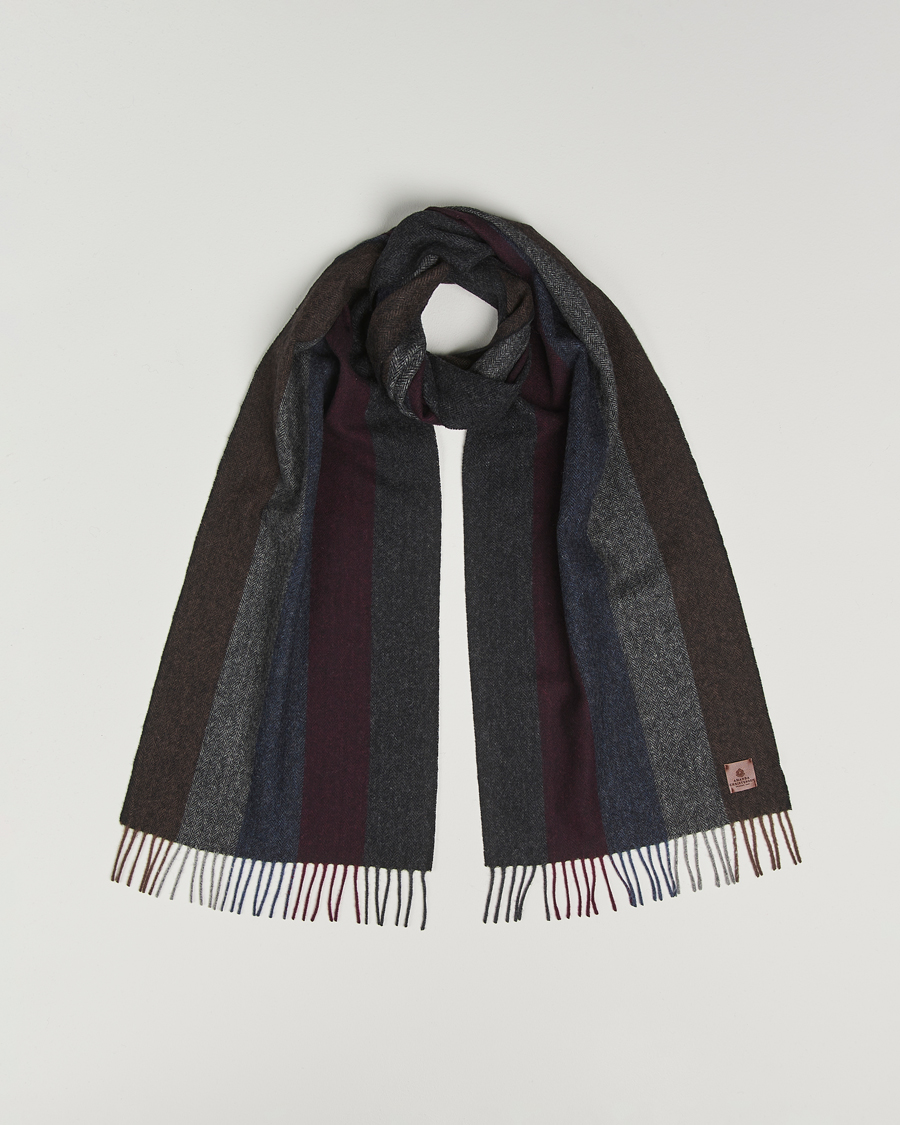 Men | Scarves | Amanda Christensen | Merino Wool Herringbone Striped Scarf Multi
