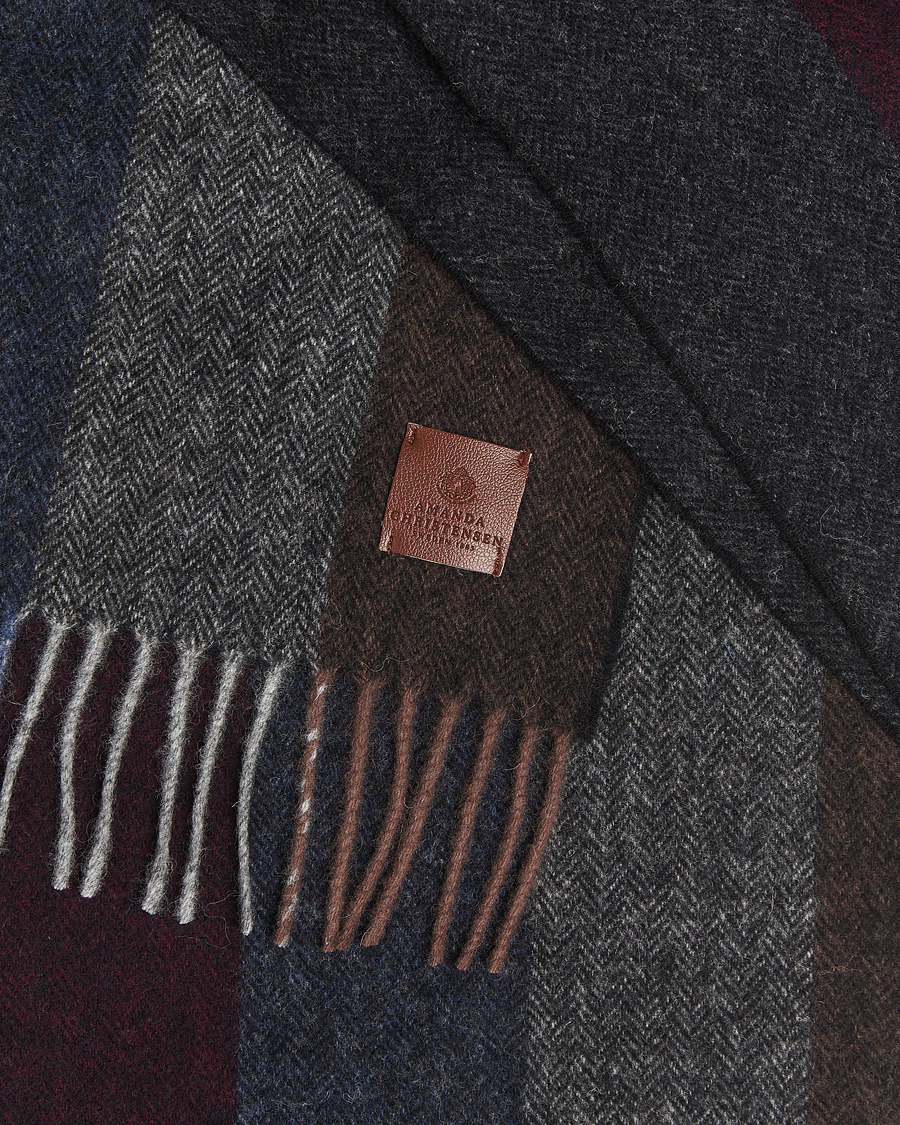 Men | Scarves | Amanda Christensen | Merino Wool Herringbone Striped Scarf Multi