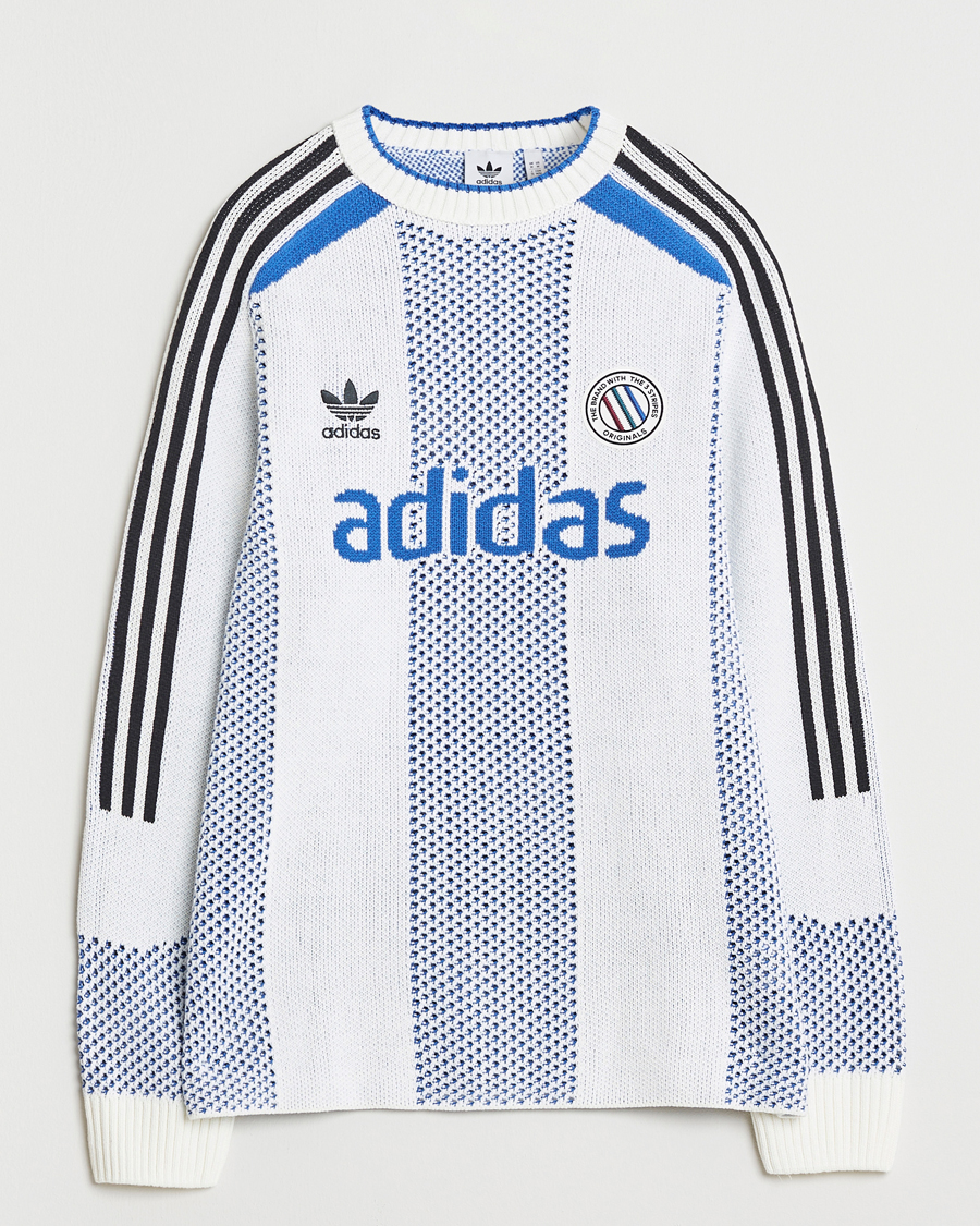 Men | Sweaters & Knitwear | adidas Originals | Knitted Football Sweater White