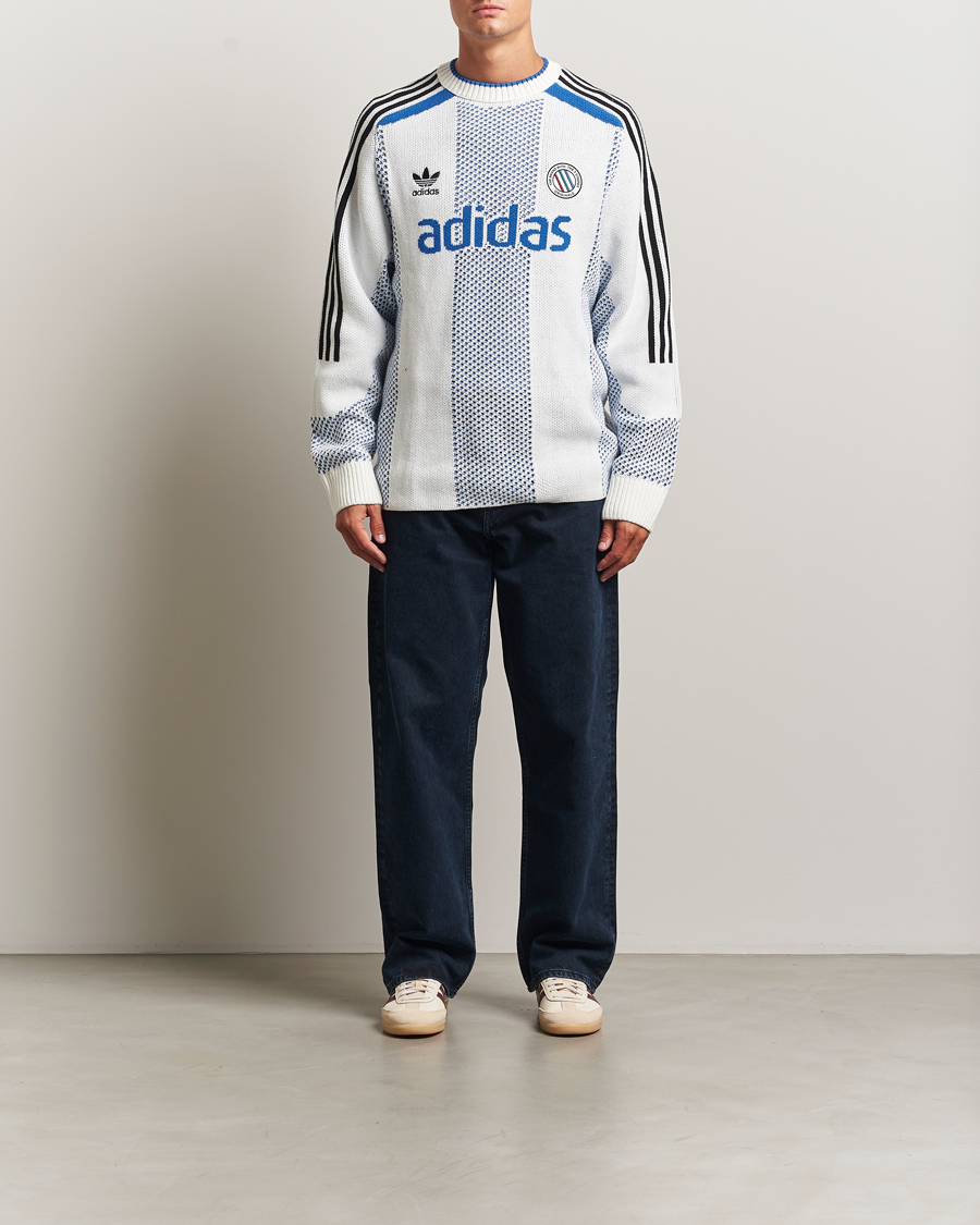 Men | Sweaters & Knitwear | adidas Originals | Knitted Football Sweater White