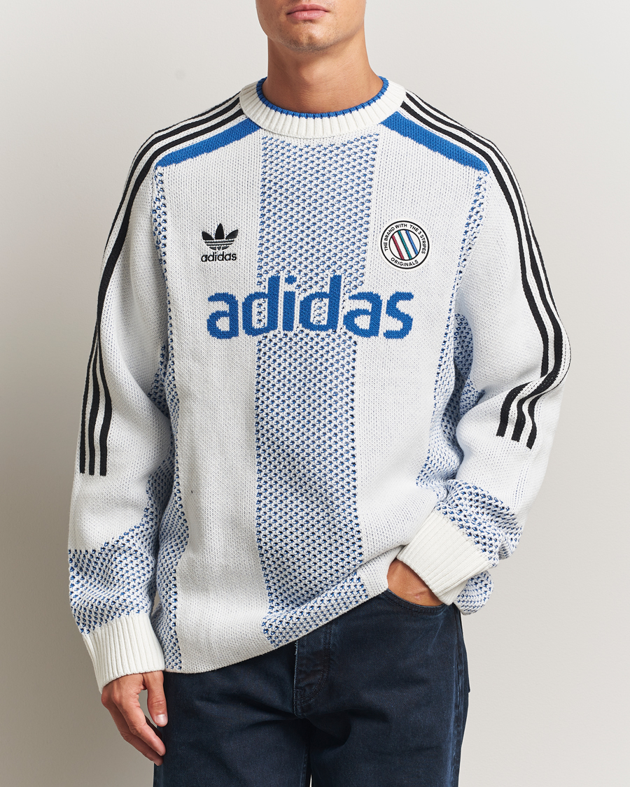 Men | Sweaters & Knitwear | adidas Originals | Knitted Football Sweater White