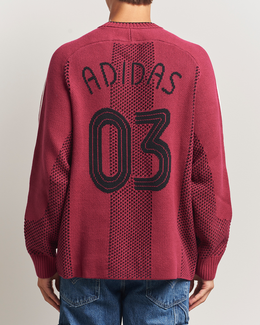 Men | Sweaters & Knitwear | adidas Originals | Knitted Football Sweater Legacy Burgundy