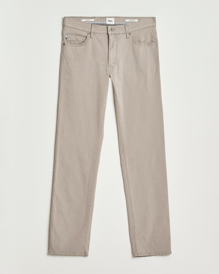 Men | Trousers | Brax | Cadiz Cotton Satin 5-Pocket Pants Stone