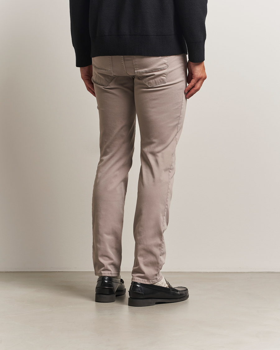 Men | Trousers | Brax | Cadiz Cotton Satin 5-Pocket Pants Stone