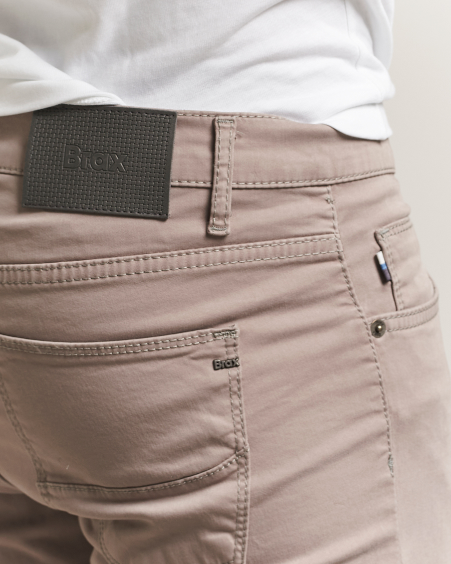 Men | Trousers | Brax | Cadiz Cotton Satin 5-Pocket Pants Stone