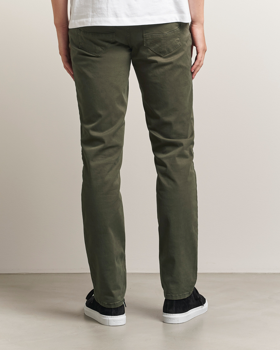Men | Trousers | Brax | Cadiz Cotton Satin 5-Pocket Pants Olive