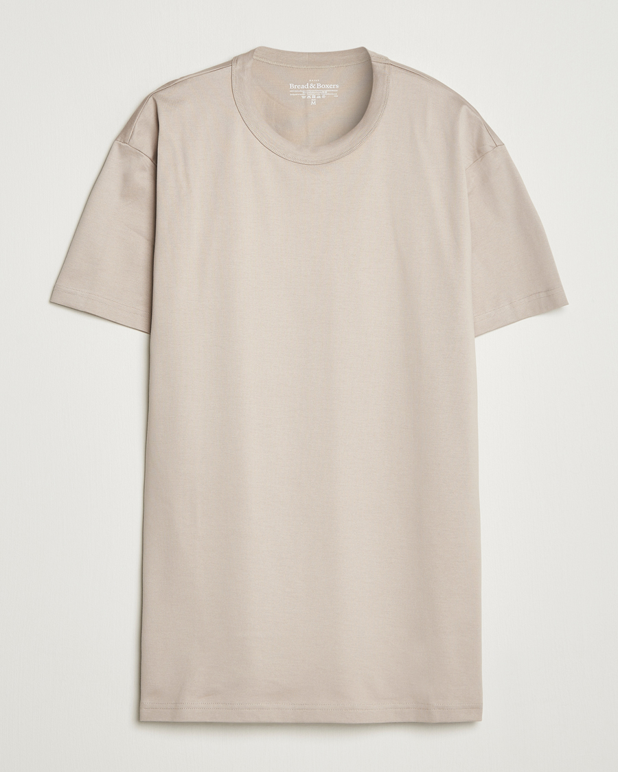 Men | T-Shirts | Bread & Boxers | Pima Cotton Crew Neck T-Shirt Greige