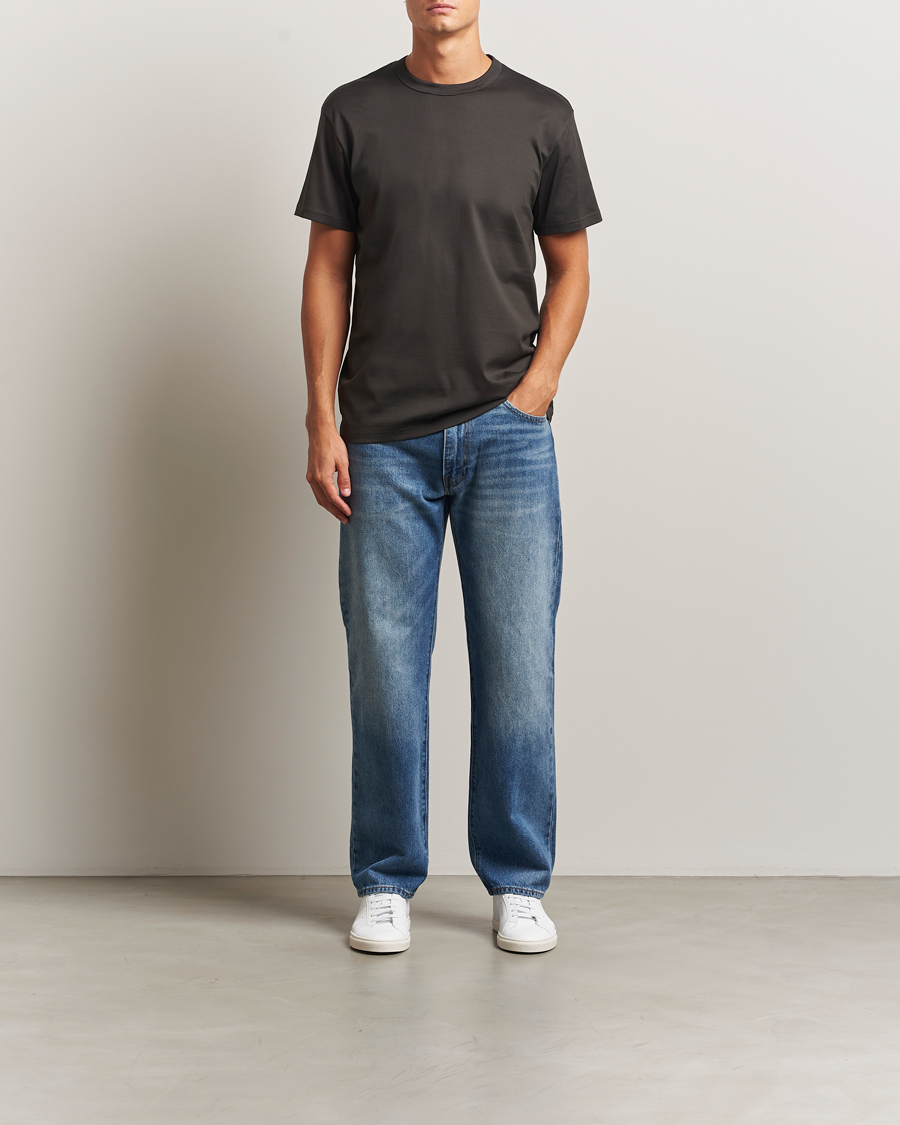 Men | T-Shirts | Bread & Boxers | Pima Cotton Crew Neck T-Shirt Charcoal
