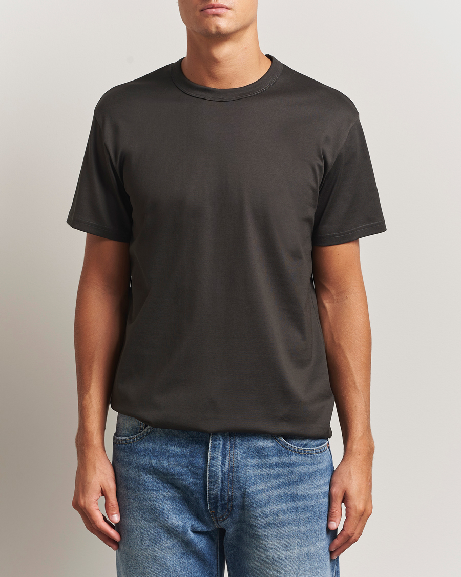 Men | T-Shirts | Bread & Boxers | Pima Cotton Crew Neck T-Shirt Charcoal