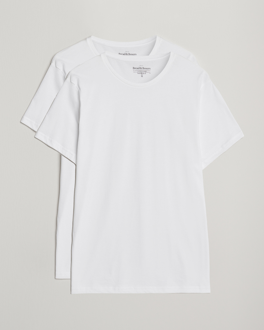 Men | T-Shirts | Bread & Boxers | 2-Pack Lightweight Cotton T-Shirt White