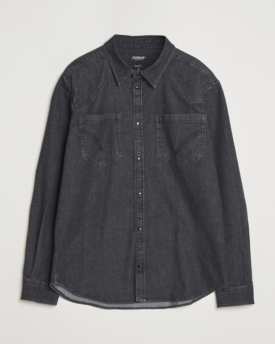 Men | Shirts | Dondup | Pocket Denim Shirt Washed Black