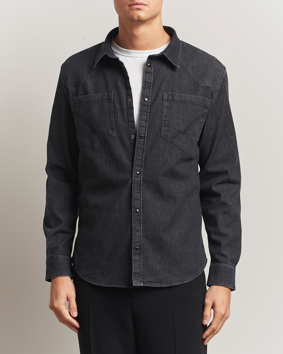 Men | Shirts | Dondup | Pocket Denim Shirt Washed Black