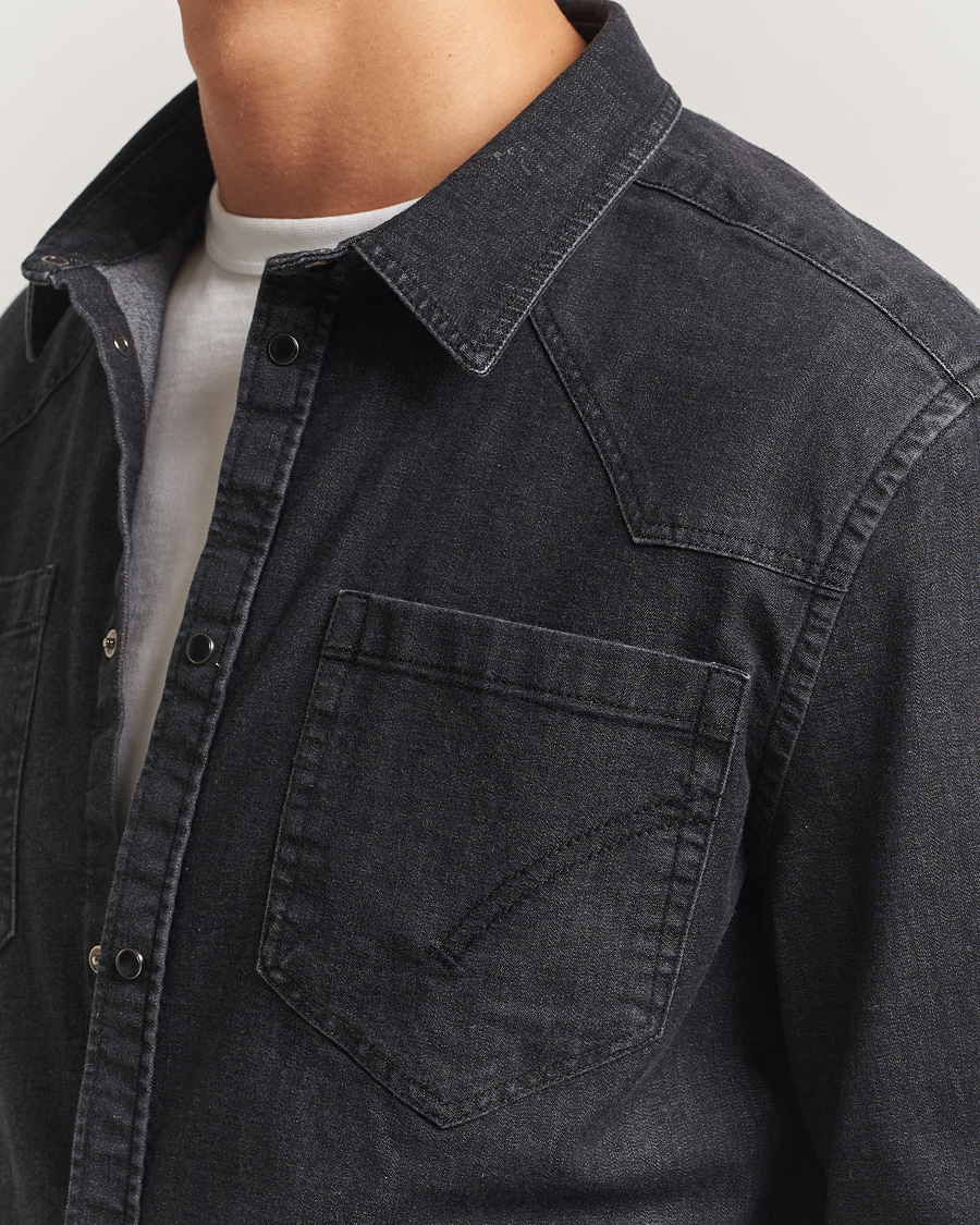 Men | Shirts | Dondup | Pocket Denim Shirt Washed Black