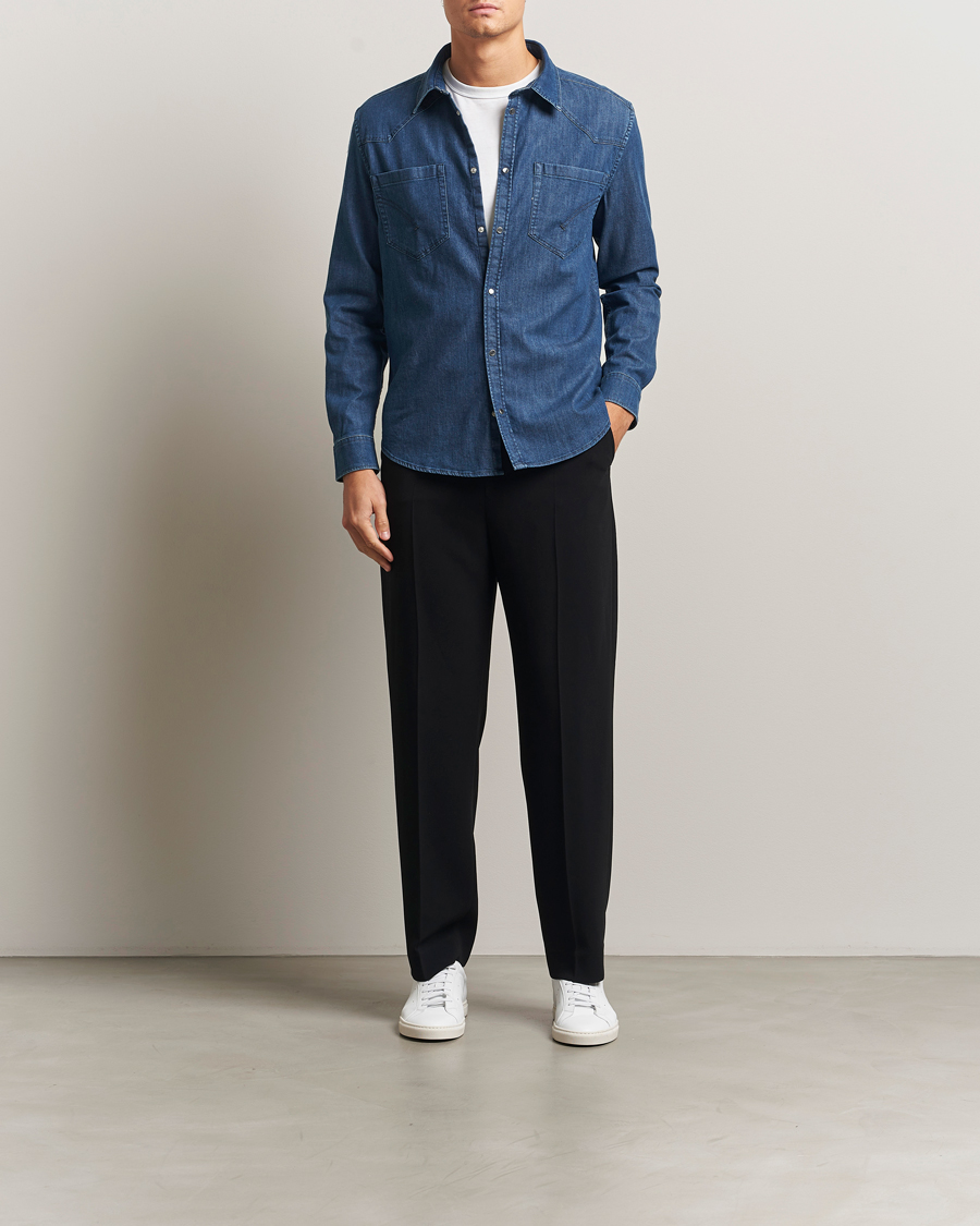 Men | Shirts | Dondup | Pocket Denim Shirt Medium Blue