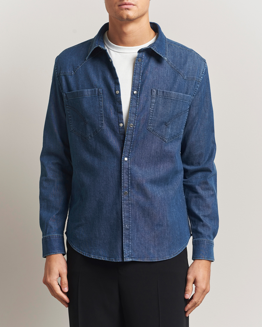 Men | Shirts | Dondup | Pocket Denim Shirt Medium Blue
