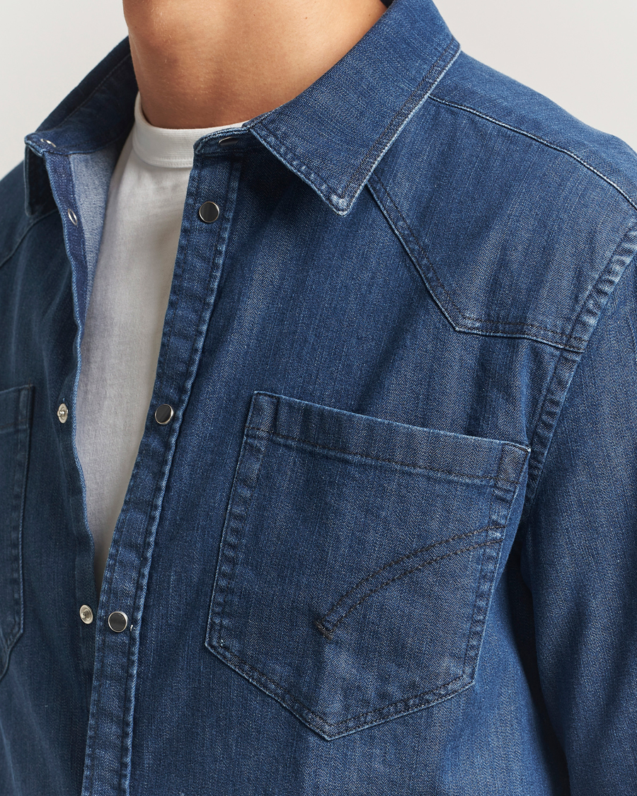 Men | Shirts | Dondup | Pocket Denim Shirt Medium Blue