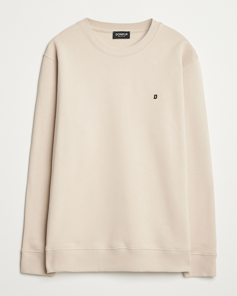 Men | Sweaters & Knitwear | Dondup | Logo Crew Neck Sweatshirt Ecru