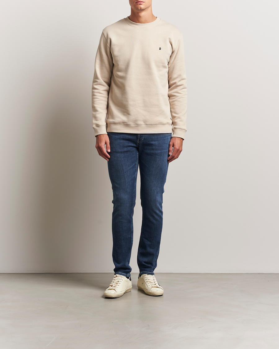 Men | Sweaters & Knitwear | Dondup | Logo Crew Neck Sweatshirt Ecru