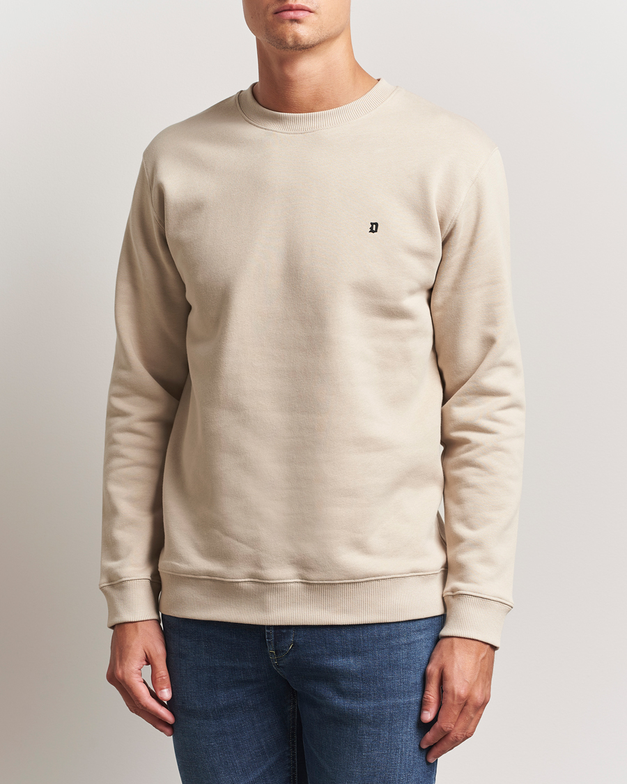 Men | Sweaters & Knitwear | Dondup | Logo Crew Neck Sweatshirt Ecru