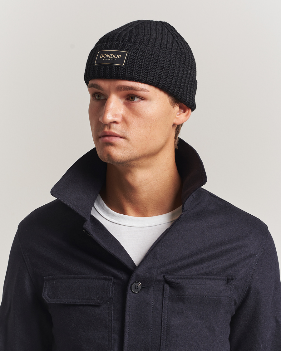 Men | Beanies | Dondup | Ribbed Beanie Black