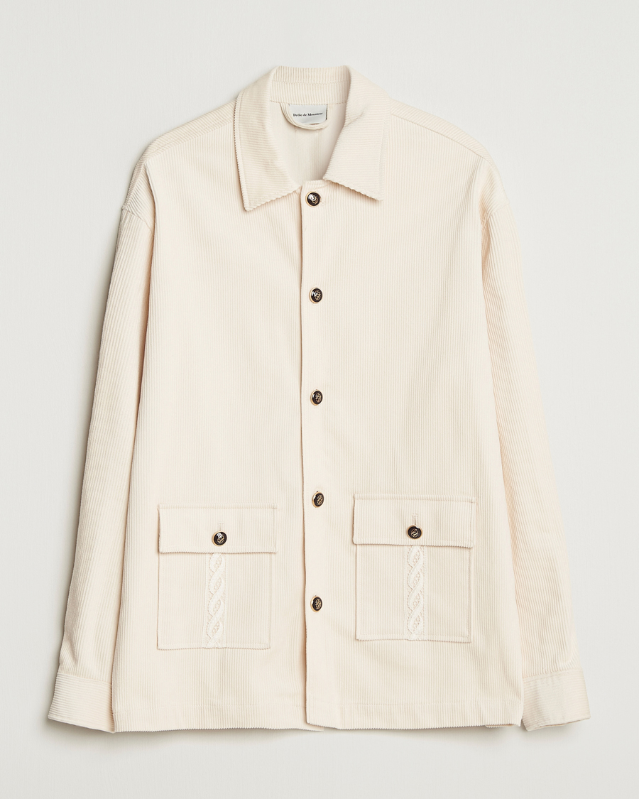 Men | Shirts | Drôle de Monsieur | Corduroy Overshirt Ecru