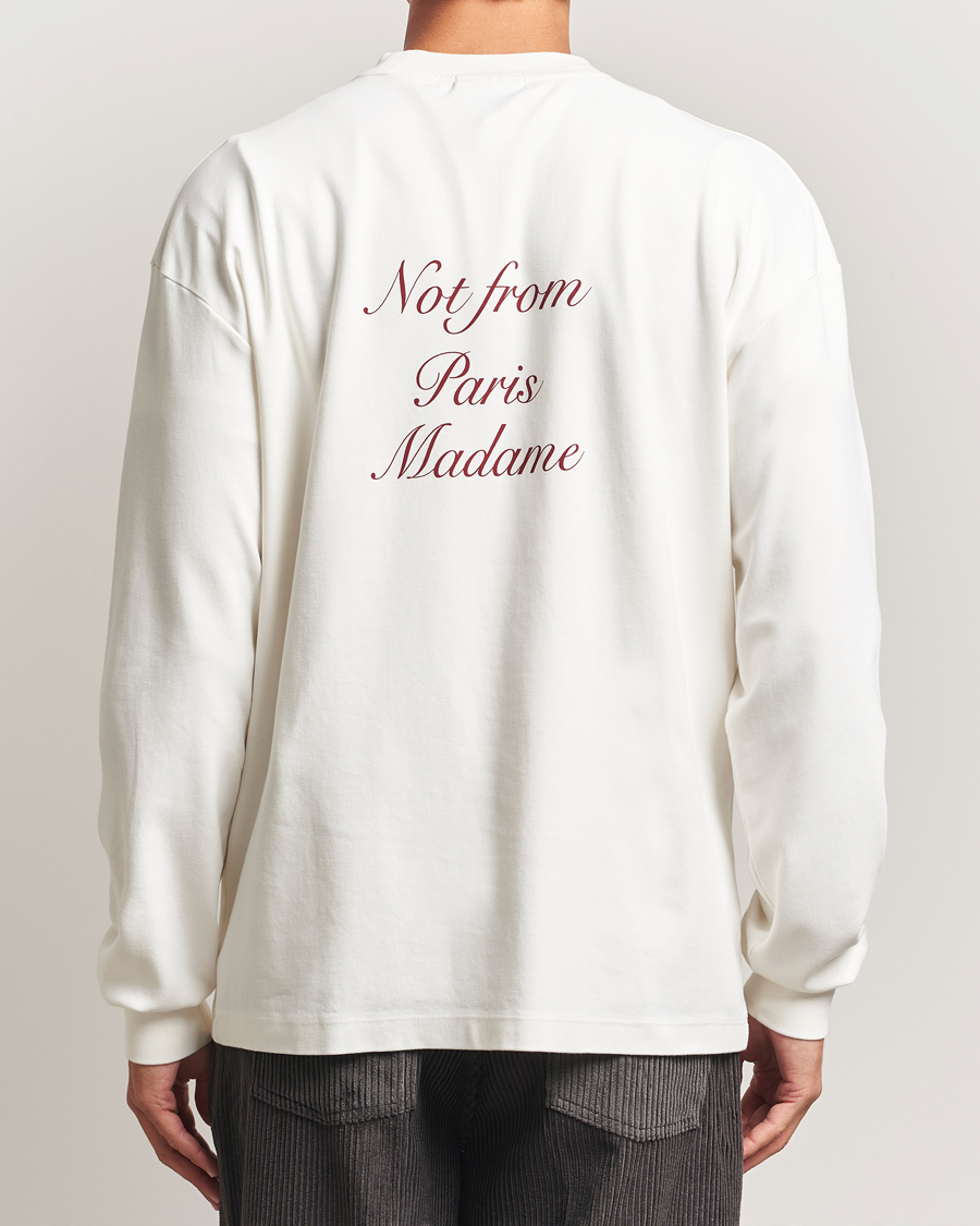 Men | T-Shirts | Drôle de Monsieur | Slogan Calligraphy Long Sleeve T-shirt Off White