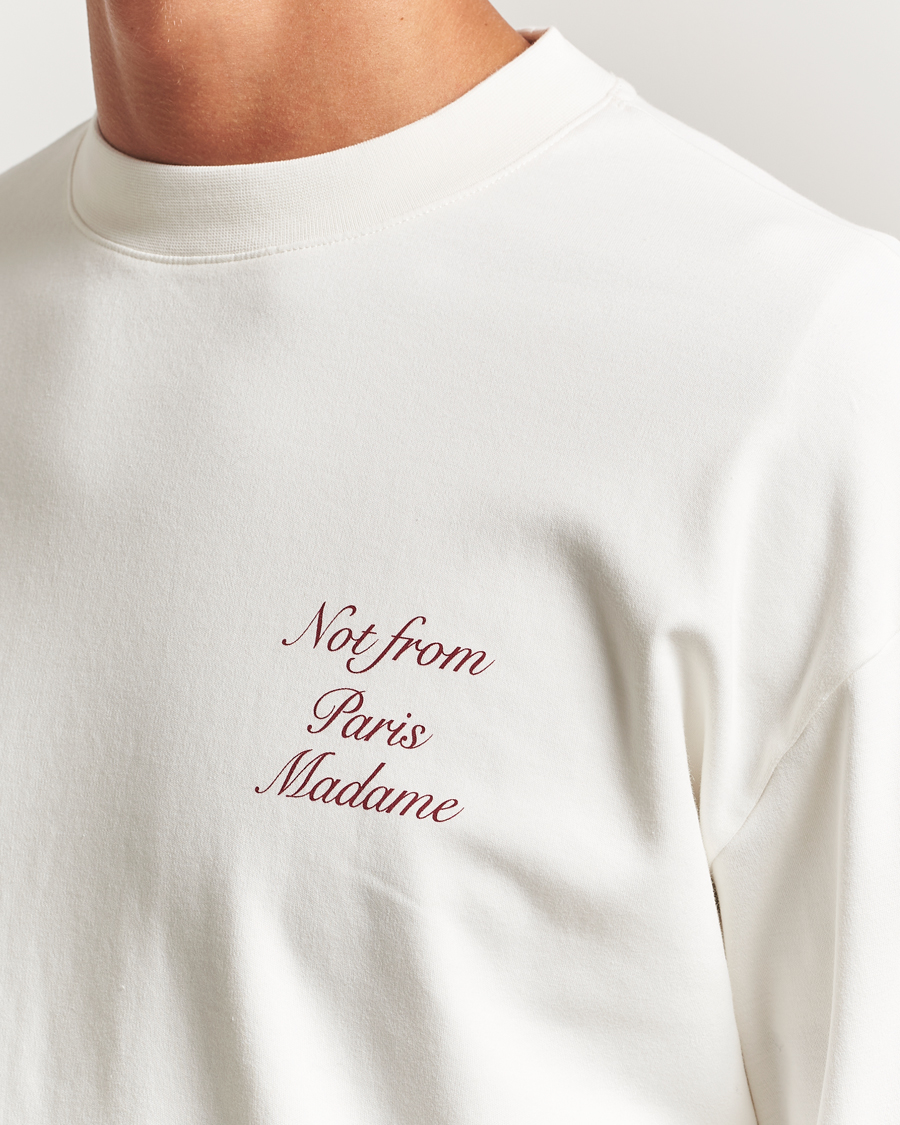 Men | T-Shirts | Drôle de Monsieur | Slogan Calligraphy Long Sleeve T-shirt Off White