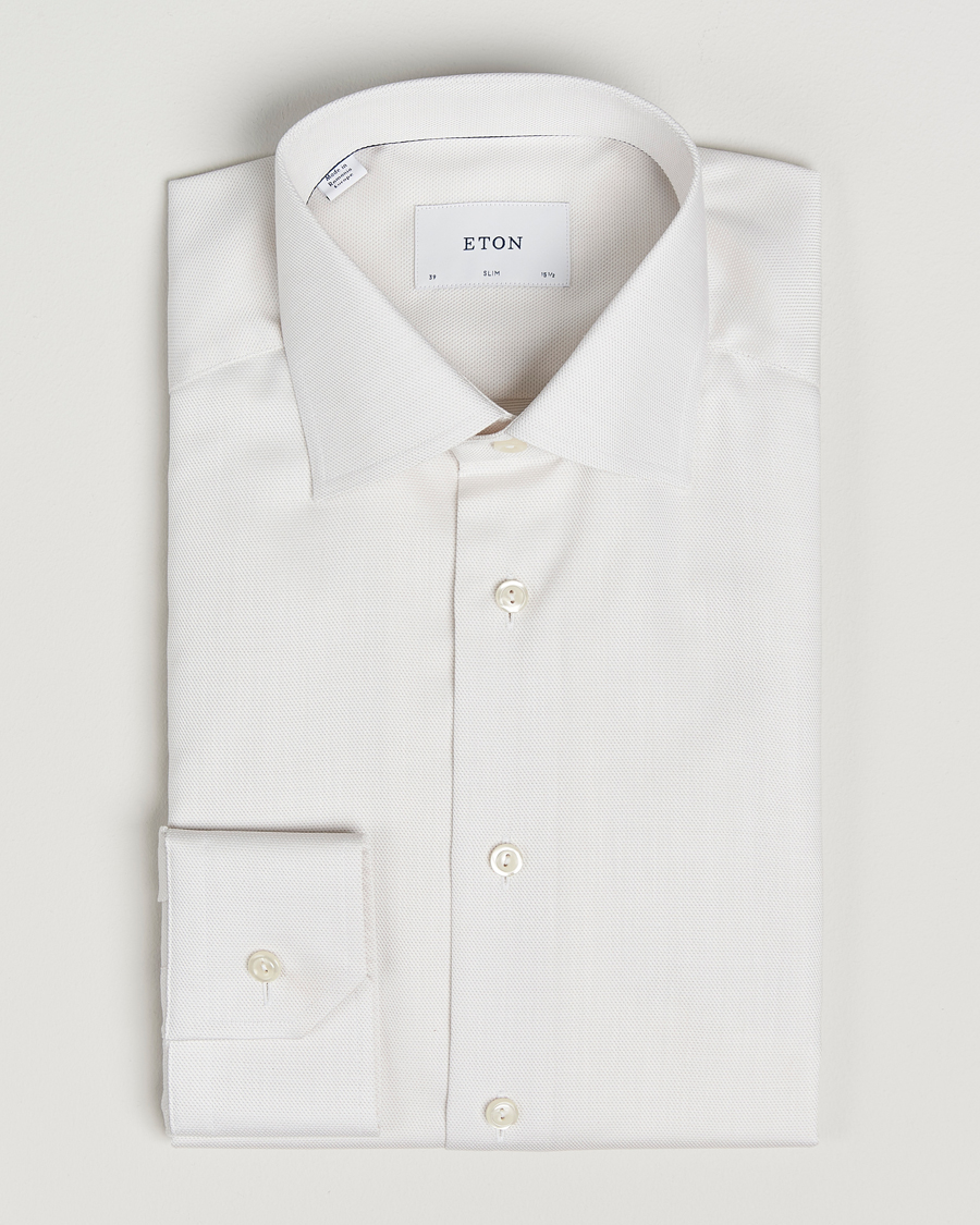 Men | Shirts | Eton | Slim Fit Fine Twill Shirt Light Beige