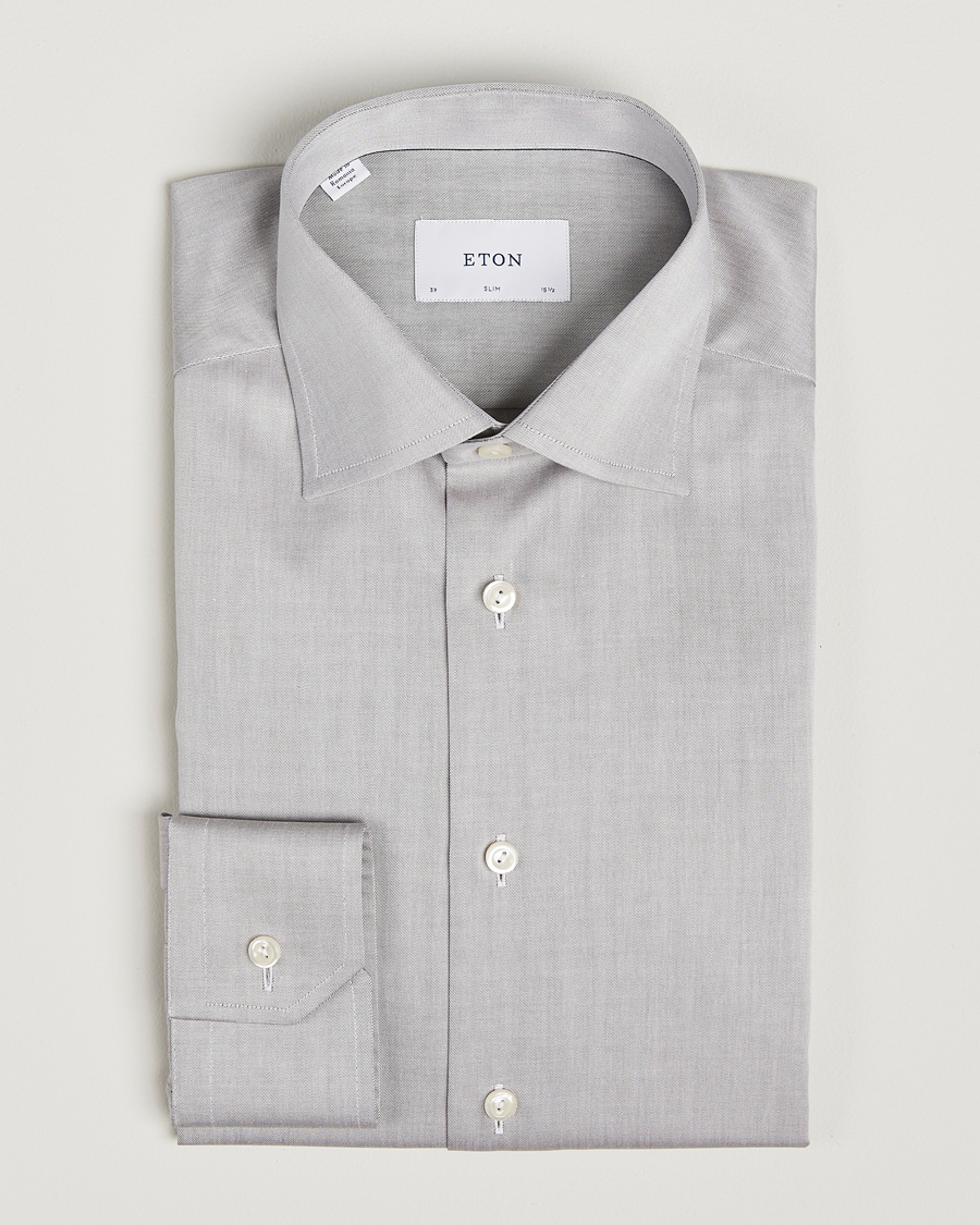 Men | Shirts | Eton | Slim Fit Signature Twill Shirt Beige