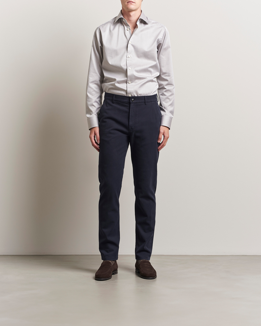 Men | Shirts | Eton | Slim Fit Signature Twill Shirt Beige