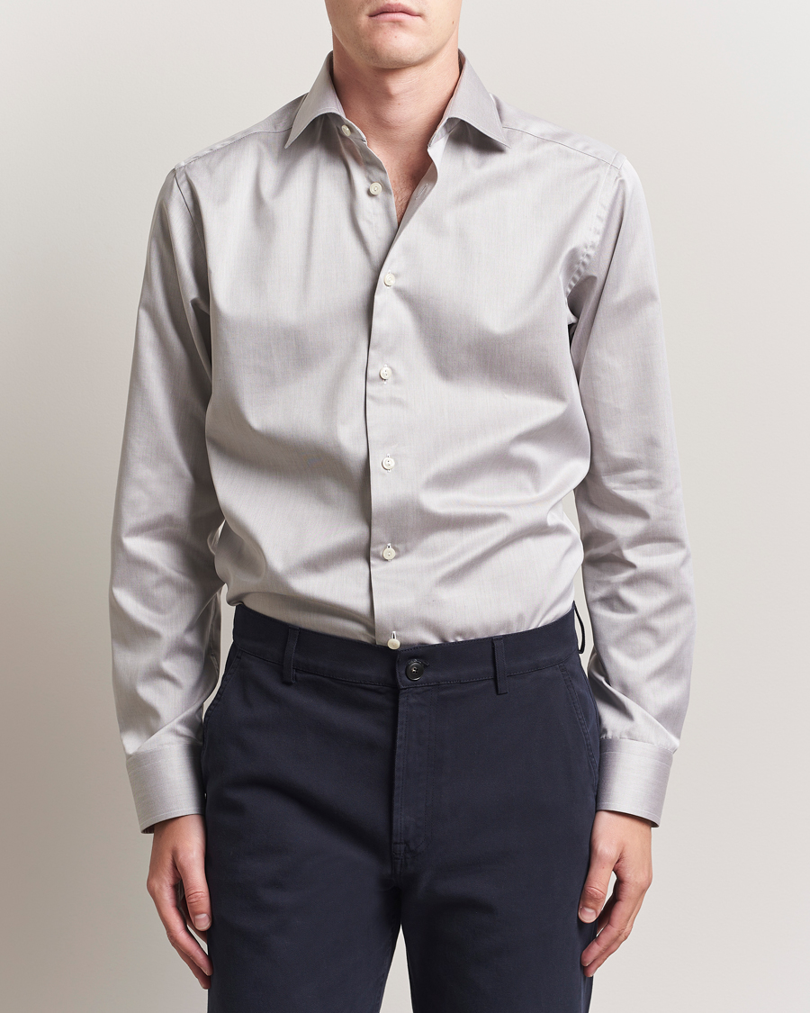 Men | Shirts | Eton | Slim Fit Signature Twill Shirt Beige