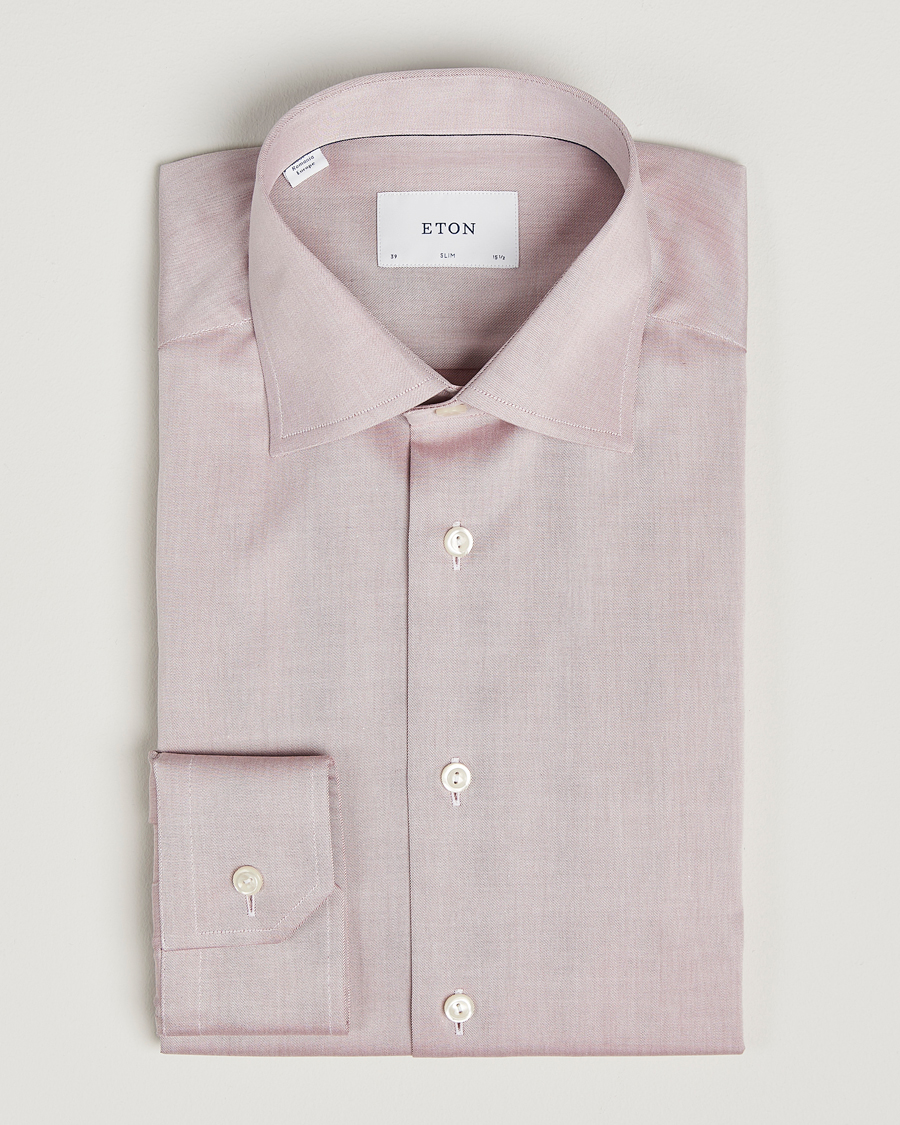 Men | Shirts | Eton | Slim Fit Signature Twill Shirt Brown