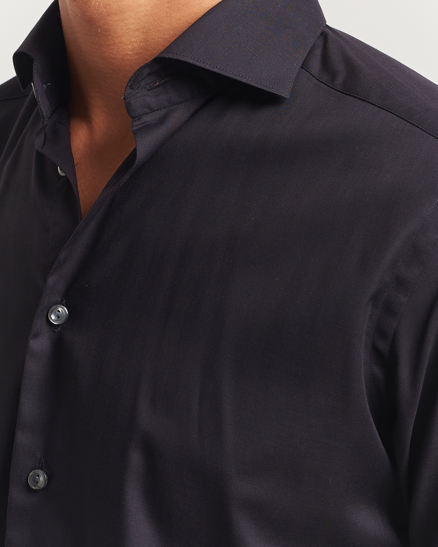 Men | Shirts | Eton | Slim Fit Wrinkle Free Flannel Shirt Black