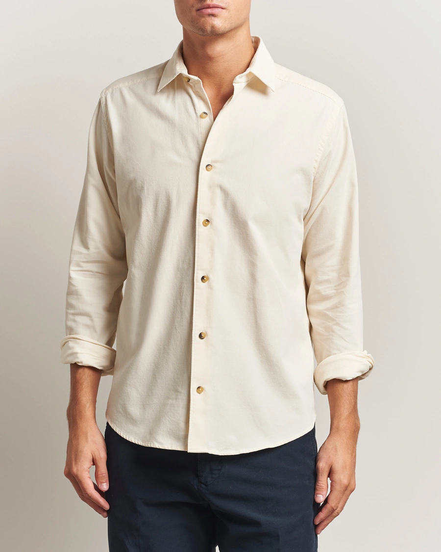 Men | Shirts | Eton | Casual Fit Corduroy Shirt Off White