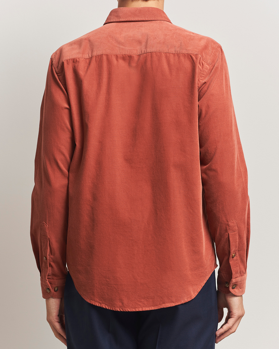 Men | Shirts | Eton | Casual Fit Corduroy Shirt Rust Red