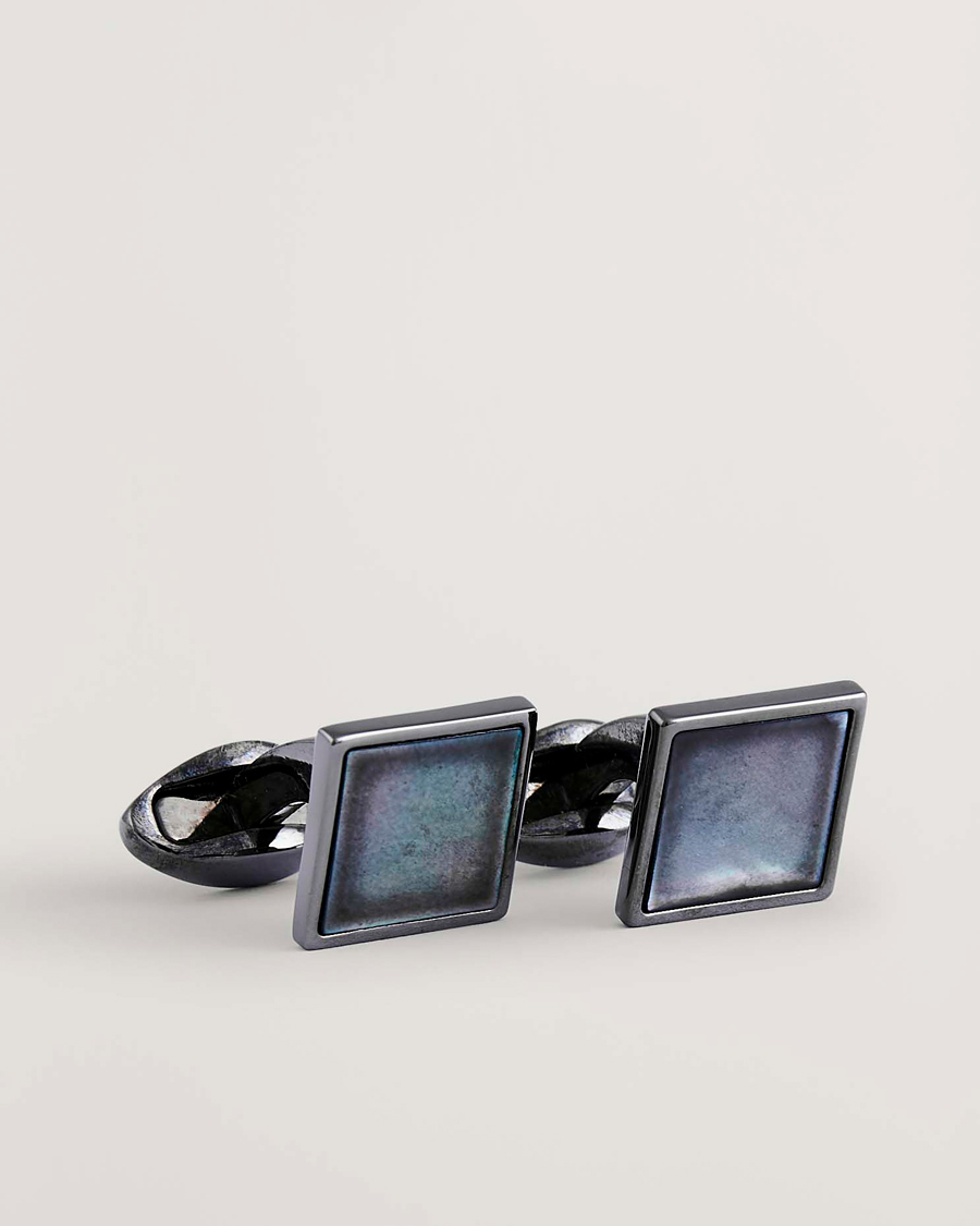 Men | Cufflinks | Eton | Mother of Pearl Cufflink Dark Grey