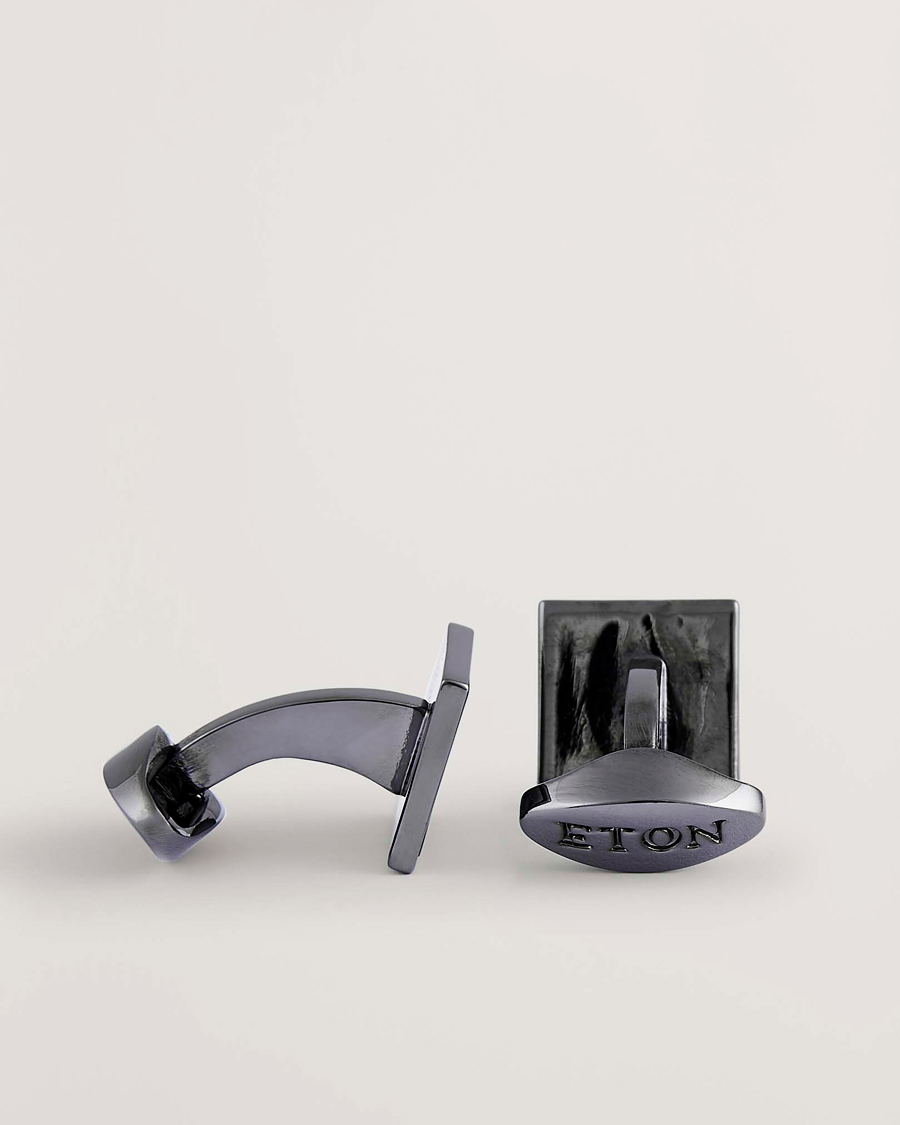 Men | Cufflinks | Eton | Mother of Pearl Cufflink Dark Grey