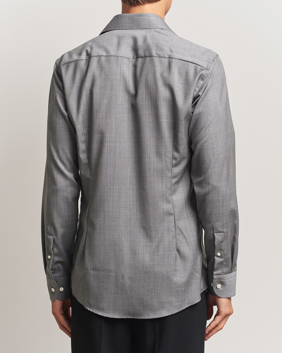 Men | Shirts | Eton | Slim Fit Merino Shirt Dark Grey