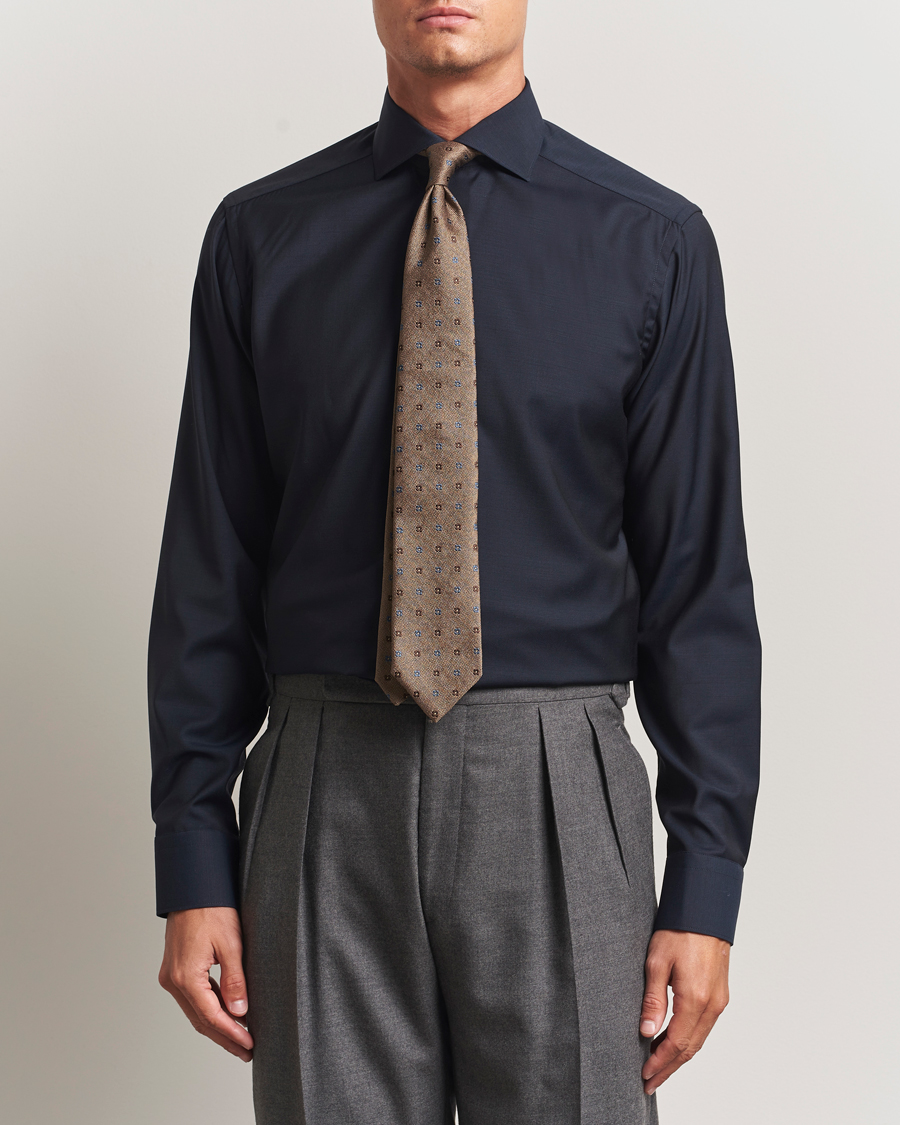 Men | Shirts | Eton | Slim Fit Merino Shirt Navy