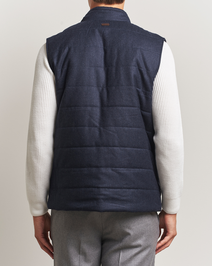 Men | Gilets | Eton | Wool Padded Vest Navy