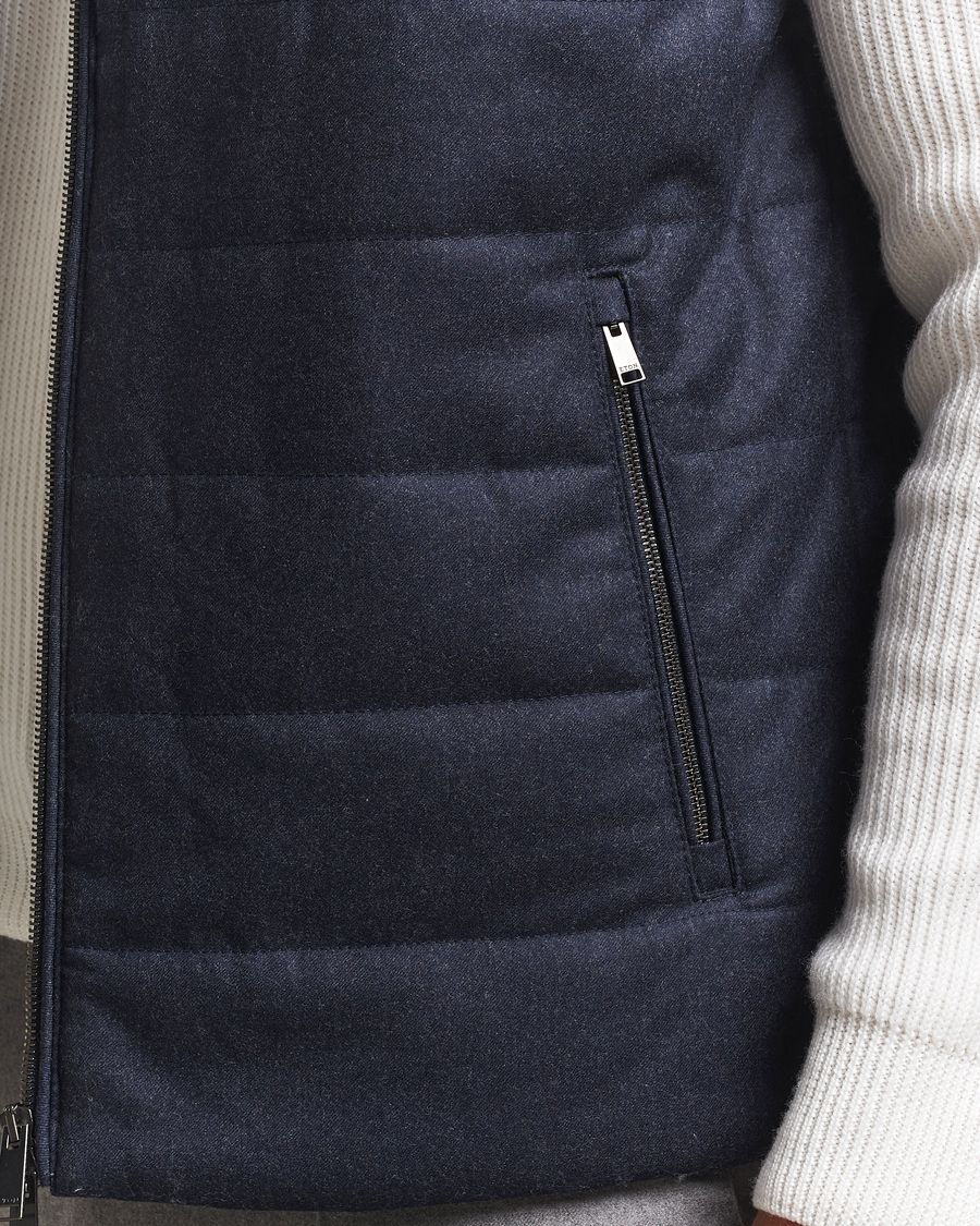 Men | Gilets | Eton | Wool Padded Vest Navy