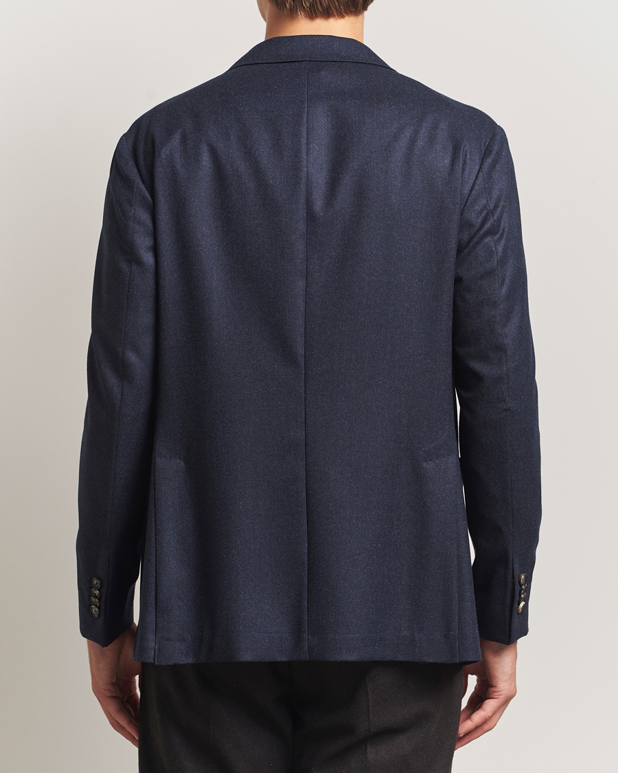 Men | Blazers | Eton | Wool Flannel Patch Pocket Blazer Navy